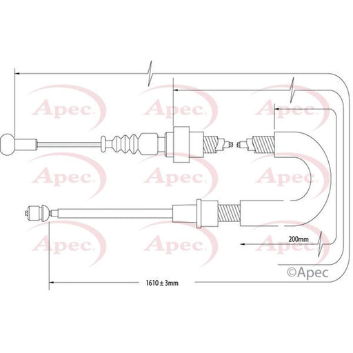 Apec Handbrake Cable Right Rear CAB1576