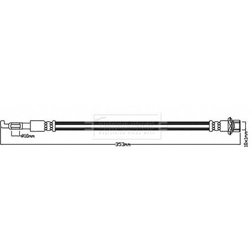 Borg & Beck Brake Hydraulic Hose Line Rear BBH8256