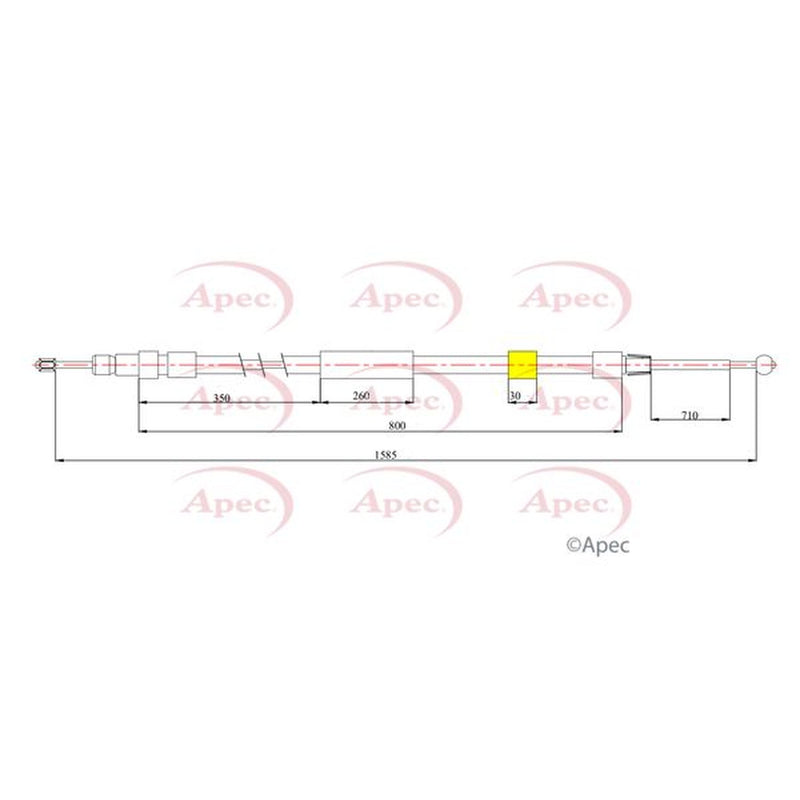 Apec Handbrake Cable Left Rear fits BMW 3 2011-2019