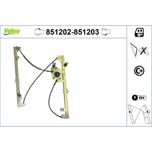 Valeo Electric Window Regulator Lifter Right Front 851203