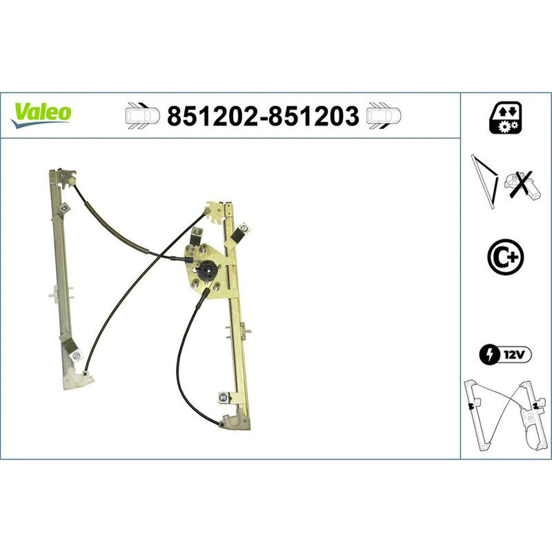 Valeo Electric Window Regulator Lifter Left Front 851202
