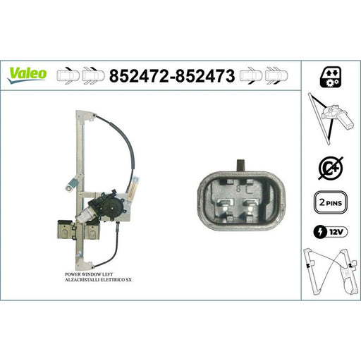 Valeo Electric Window Regulator Lifter Left Front 852472