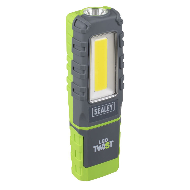 Sealey LED Twist Rechargeable Inspection Light 5W COB & 1W SMD LED601G Sealey - Dynamic Drive