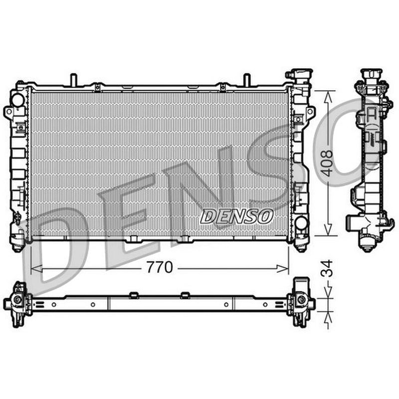 Denso Engine Radiator fits Chrysler Grand Voyager V 2008 on 3.3