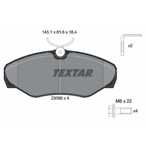 Textar Front Brake Pad Set 2309902