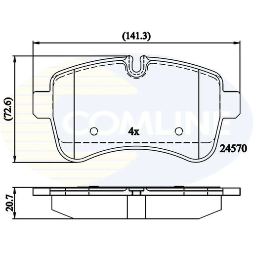 Comline 4 x Rear Brake Pad Set fits Iveco Daily III 2002-2007