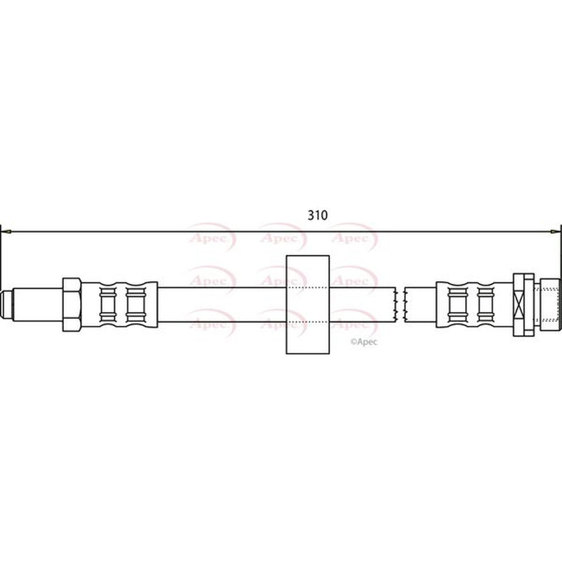 Apec Brake Hydraulic Hose Line Rear fits Ford Mondeo 2000-2007 1.8 2.0 2.2 3.0