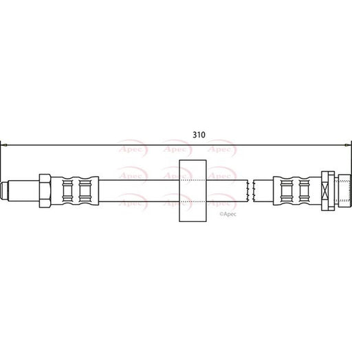 Apec Brake Hydraulic Hose Line Rear fits Ford Mondeo 2000-2007 1.8 2.0 2.2 3.0