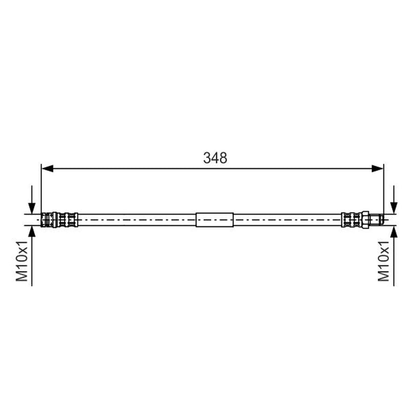Bosch Brake Hydraulic Hose Line Rear fits Mercedes-Benz M-Class 1998-2005