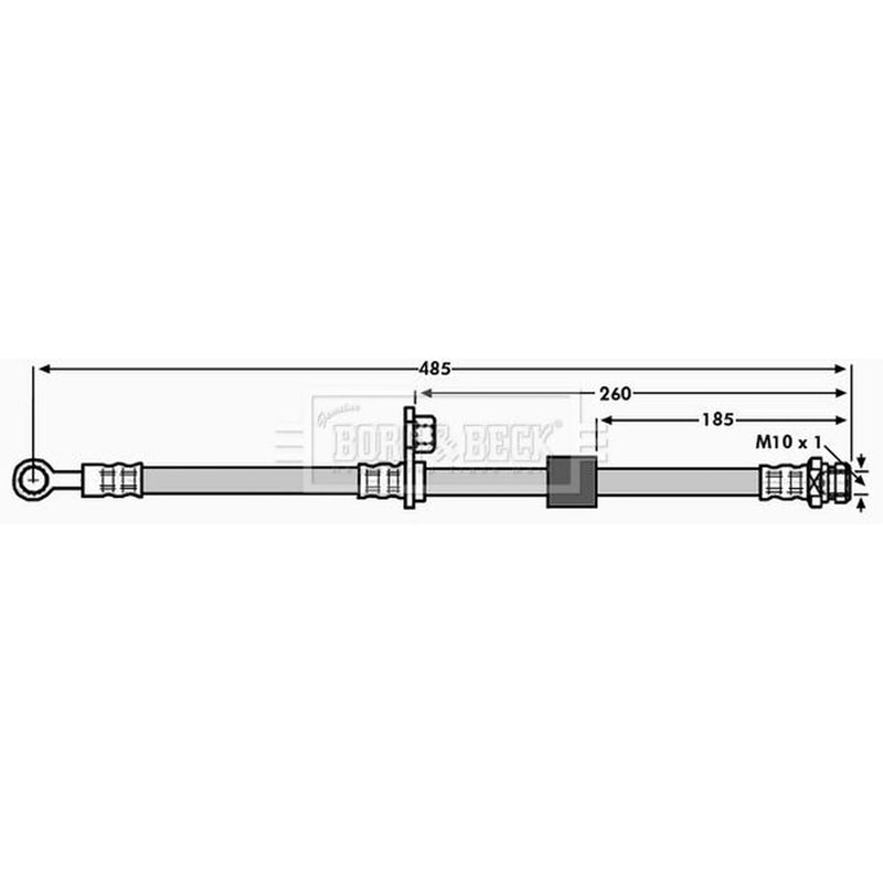 Borg & Beck Brake Hydraulic Hose Line Front Right BBH7112