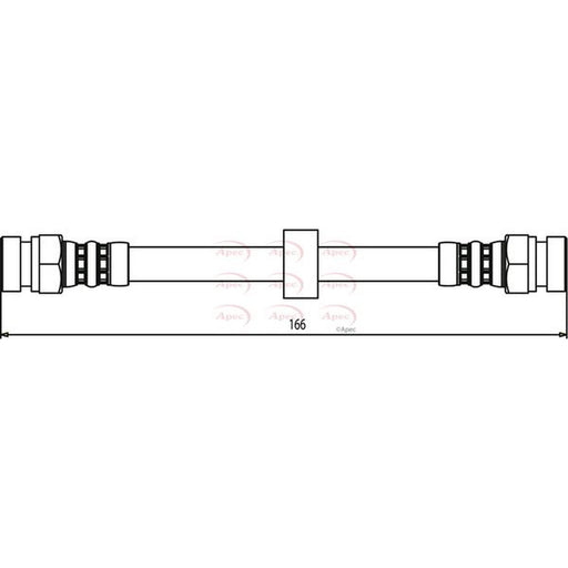 Apec Brake Hydraulic Hose Line Rear fits Seat Cordoba 1993-2002