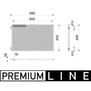Mahle Air Conditioning Condenser fits Jaguar I-Pace 2018 on