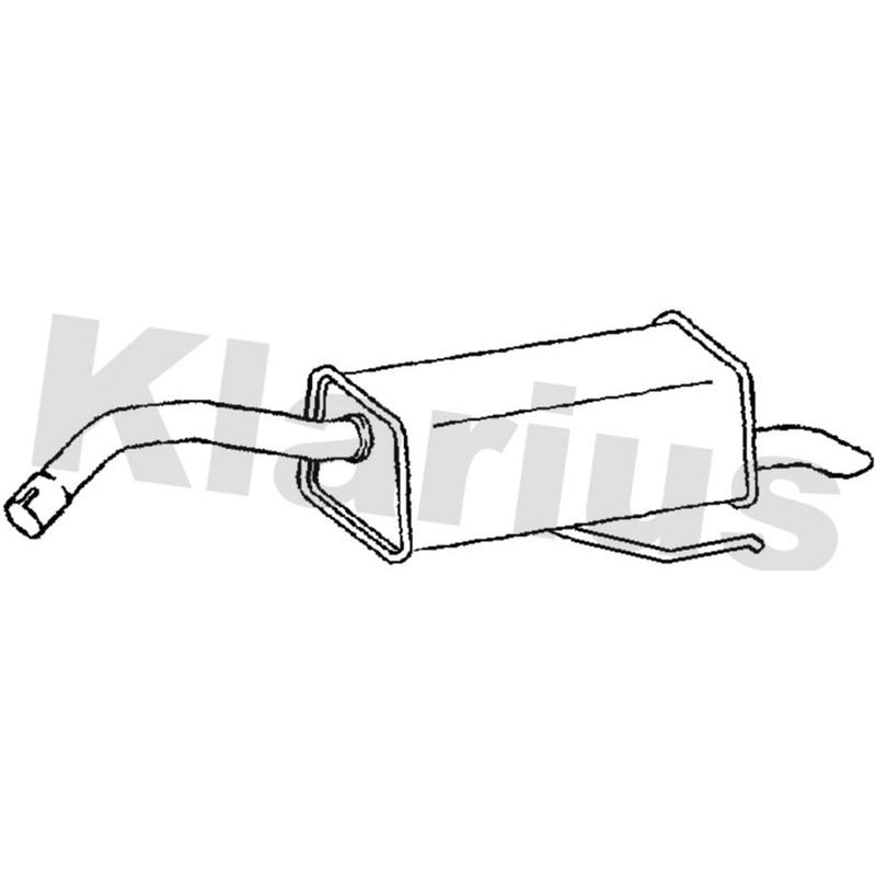 Klarius Box With Tail Pipe Rear fits Renault Clio 2000-2009 2.0