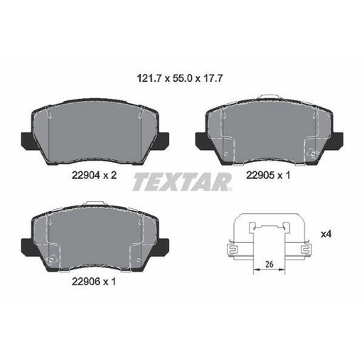 Textar Front Brake Pad Set 2290401