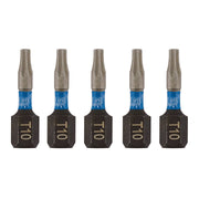 Draper Expert TX-STAR Impact Screwdriver Bits, T10 x 25mm, 1/4" Hex (Pack of 5) Draper - Dynamic Drive