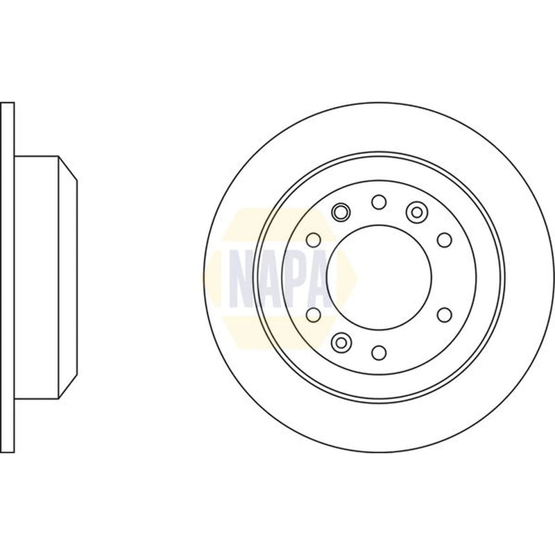 NAPA 2 x Solid Brake Discs fits Kia Sedona 2006-2015 2.2 2.7 2.9