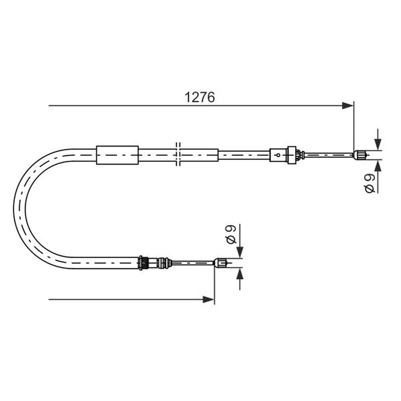Bosch Handbrake Cable Left Rear fits Renault Modus 2004-2013 1.2 1.4 1.5 1.6