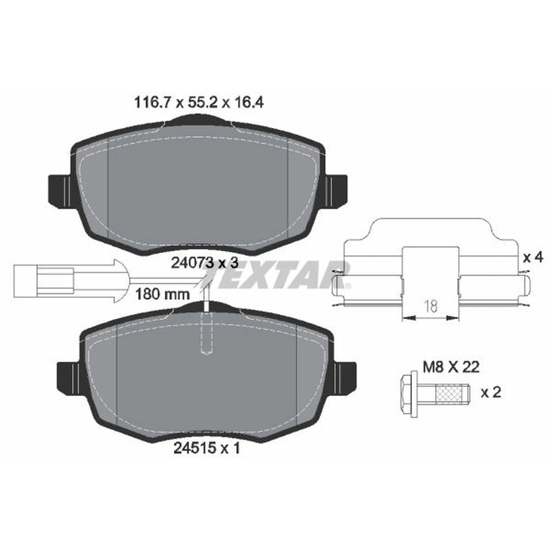 Textar Brake Pad Set 2407303