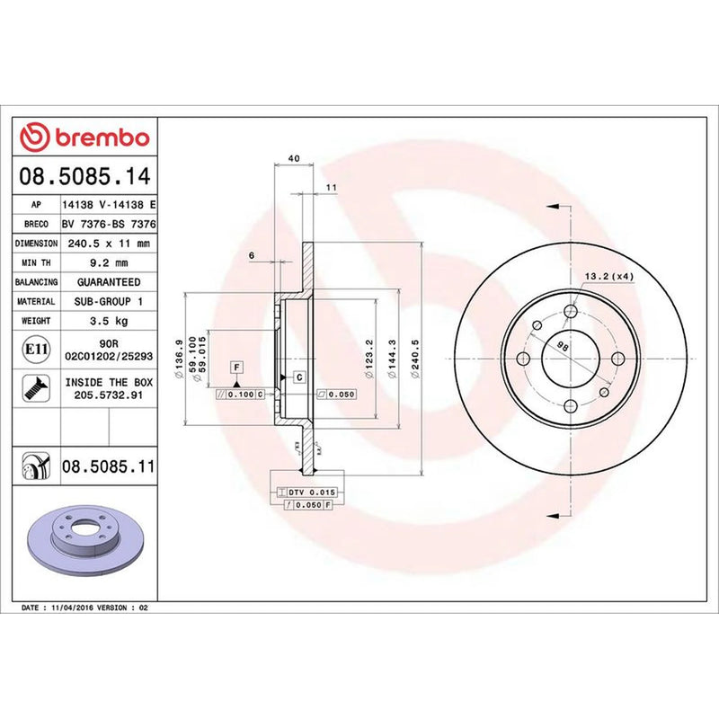 Brembo Front & Rear Brake Discs & Pads fits Lancia Musa 2009-2012 1.3