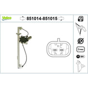 Valeo Electric Window Regulator Lifter Right Front 851015