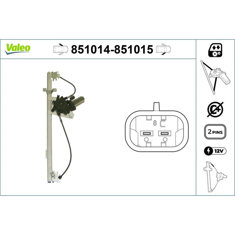 Valeo Electric Window Regulator Lifter Right Front 851015