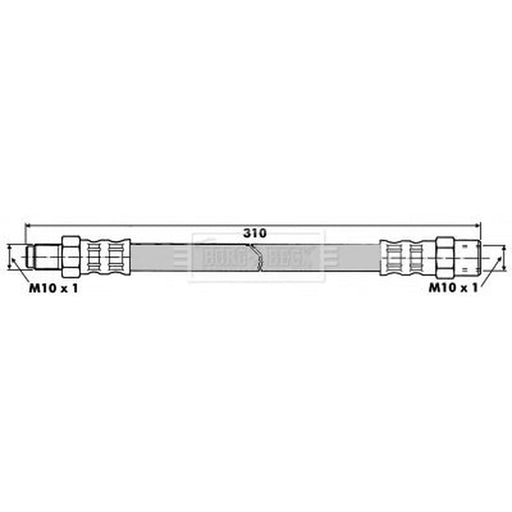 Borg & Beck Brake Hydraulic Hose Line Rear Right BBH6019