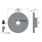 Textar 2 x Vented Front Brake Discs 92233905