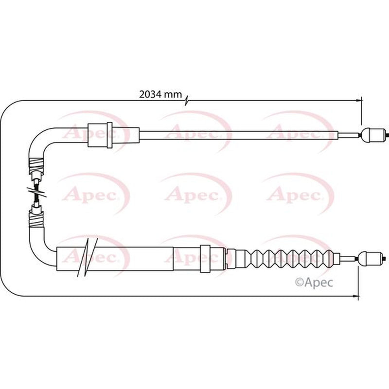 Apec Handbrake Cable Left Rear fits Citroën C4 II 2009-2018 1.4 1.6