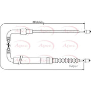 Apec Handbrake Cable Right Rear CAB1049