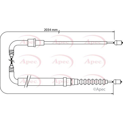 Apec Handbrake Cable Left Rear fits Citroën C4 II 2009-2018 1.4 1.6