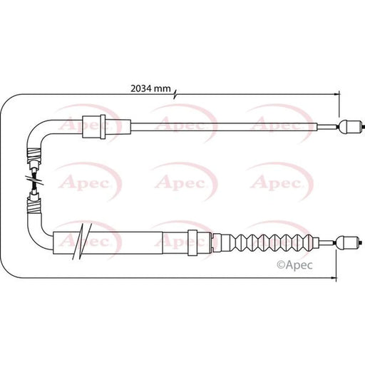 Apec Handbrake Cable Right Rear CAB1049