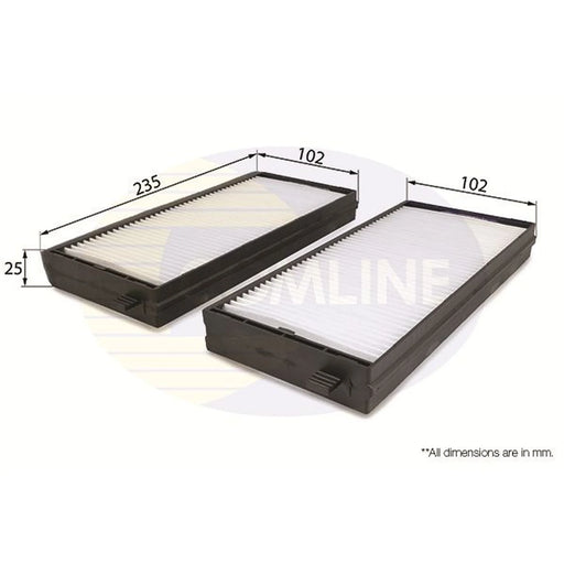 Comline Cabin Air Filter (Pollen Filter) fits Kia Clarus 1996-2001 1.8 2.0