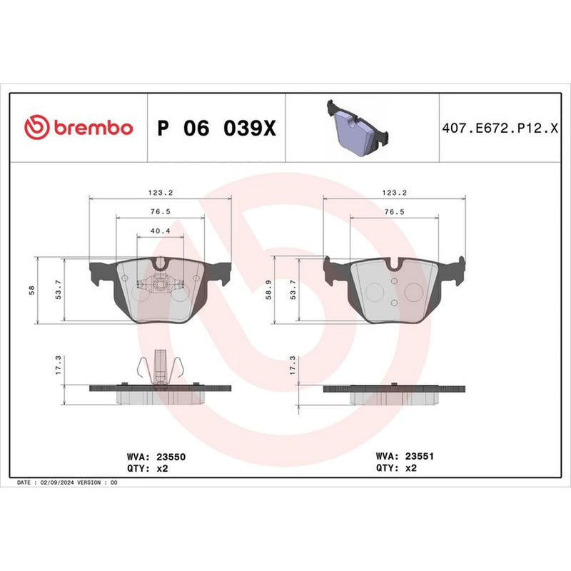 Brembo Xtra Rear Brake Perforated/Vented Discs & Pads fits BMW 3 2004-2012