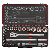 Sealey Premier Platinum Premier Platinum Socket Set 1/2"Sq Drive 24pc AK7924 Sealey Premier Platinum - Dynamic Drive