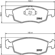 DON Front Brake Pad Set fits Fiat Doblo 2001-2005 1.2 1.3 1.6 1.9