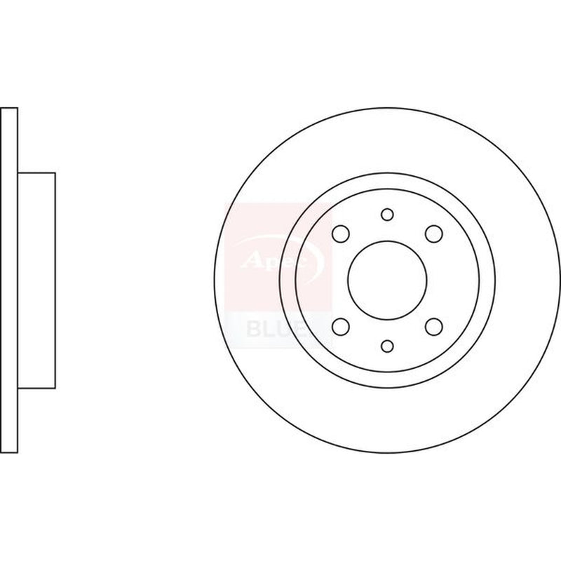 Apec Front Brake Solid Discs & Pads fits Fiat Punto 1993-2000 1.1 1.2 1.7