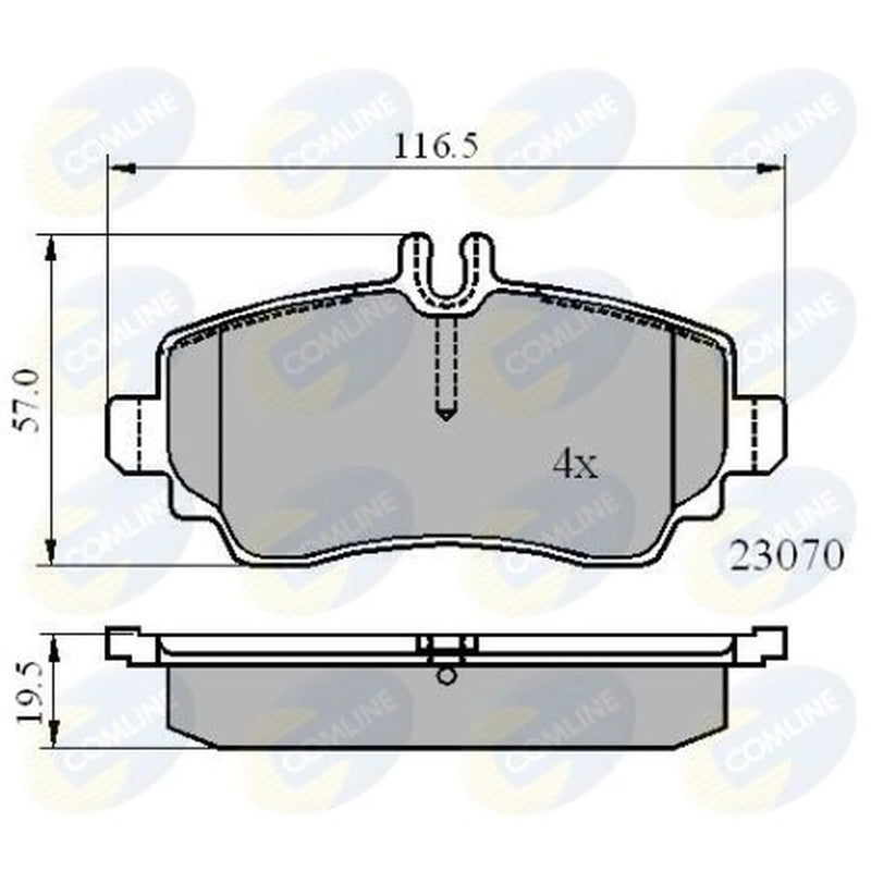 Comline 4 x Front Brake Pad Set fits Mercedes-Benz Vaneo 2002-2005
