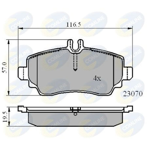 Comline 4 x Front Brake Pad Set fits Mercedes-Benz Vaneo 2002-2005