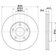 Mintex 2 x Brake Discs fits VW Passat B5 1996-2000 1.8 1.9 2.0 2.3 2.5 2.8