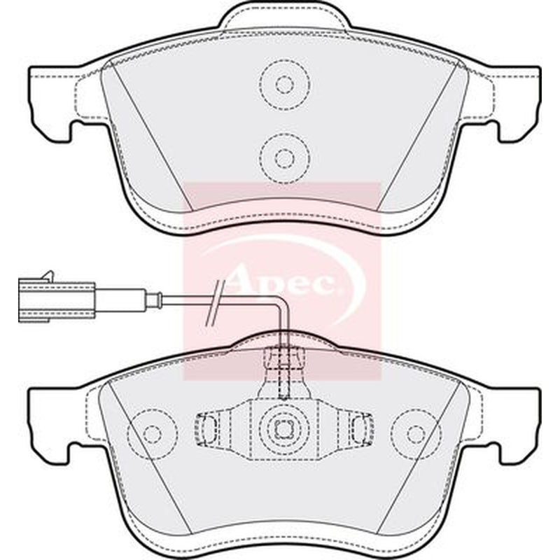 Apec Front Brake Pad Set fits Fiat Doblo Cargo 2010-2023 1.3 1.4 1.6 2.0