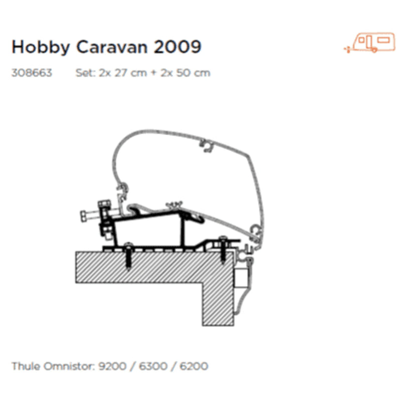 Thule AWNING ADAPTOR FOR HOBBY CARAVAN 2009 - 308663