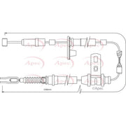 Apec Handbrake Cable Left Rear fits MG Mgf 1995-2002 1.6 1.8