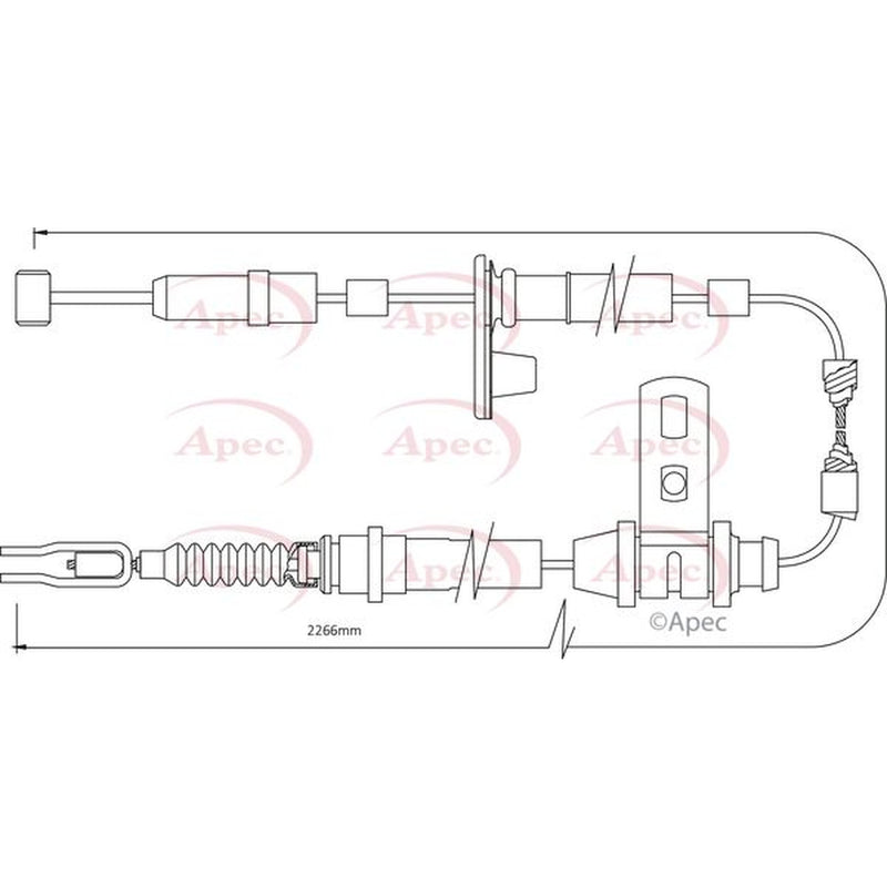 Apec Handbrake Cable Left Rear fits MG Mgf 1995-2002 1.6 1.8
