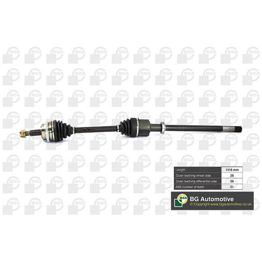 BGA CV Drive Shaft Driveshaft Front Right fits Nissan Interstar 2006 on