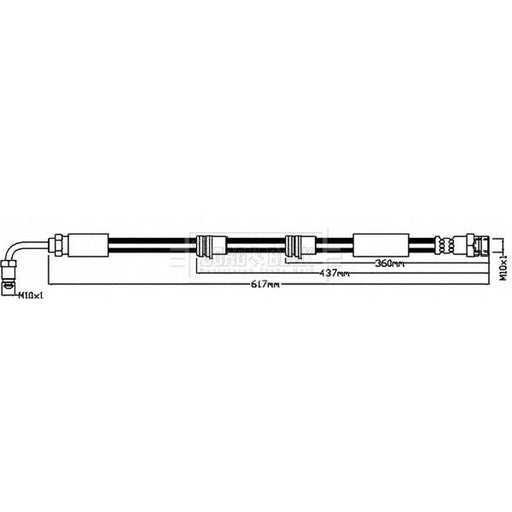Borg & Beck Brake Hydraulic Hose Line Front Right BBH8495