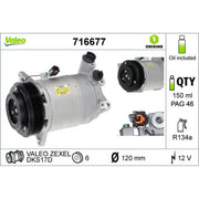 Valeo Air Conditioning Compressor 716677