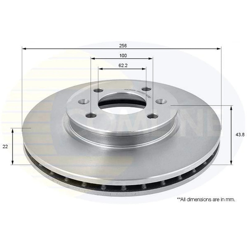 Comline 2 x Vented Front Brake Discs ADC2408V-x2