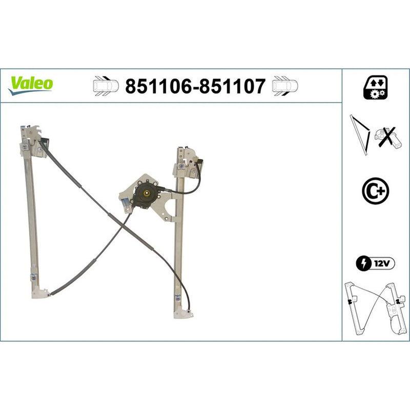 Valeo Electric Window Regulator Lifter Right Front 851107