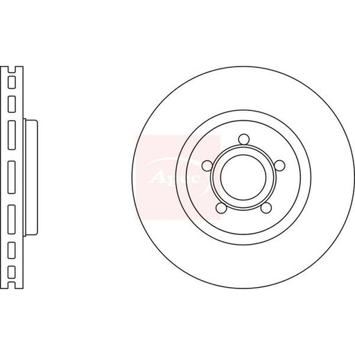 Apec 2 x Vented Brake Discs fits Ford Focus II 2009-2011 2.5
