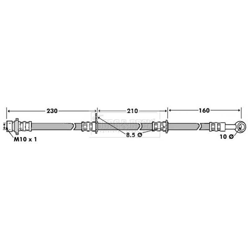 Borg & Beck Brake Hydraulic Hose Line Front Right BBH7449